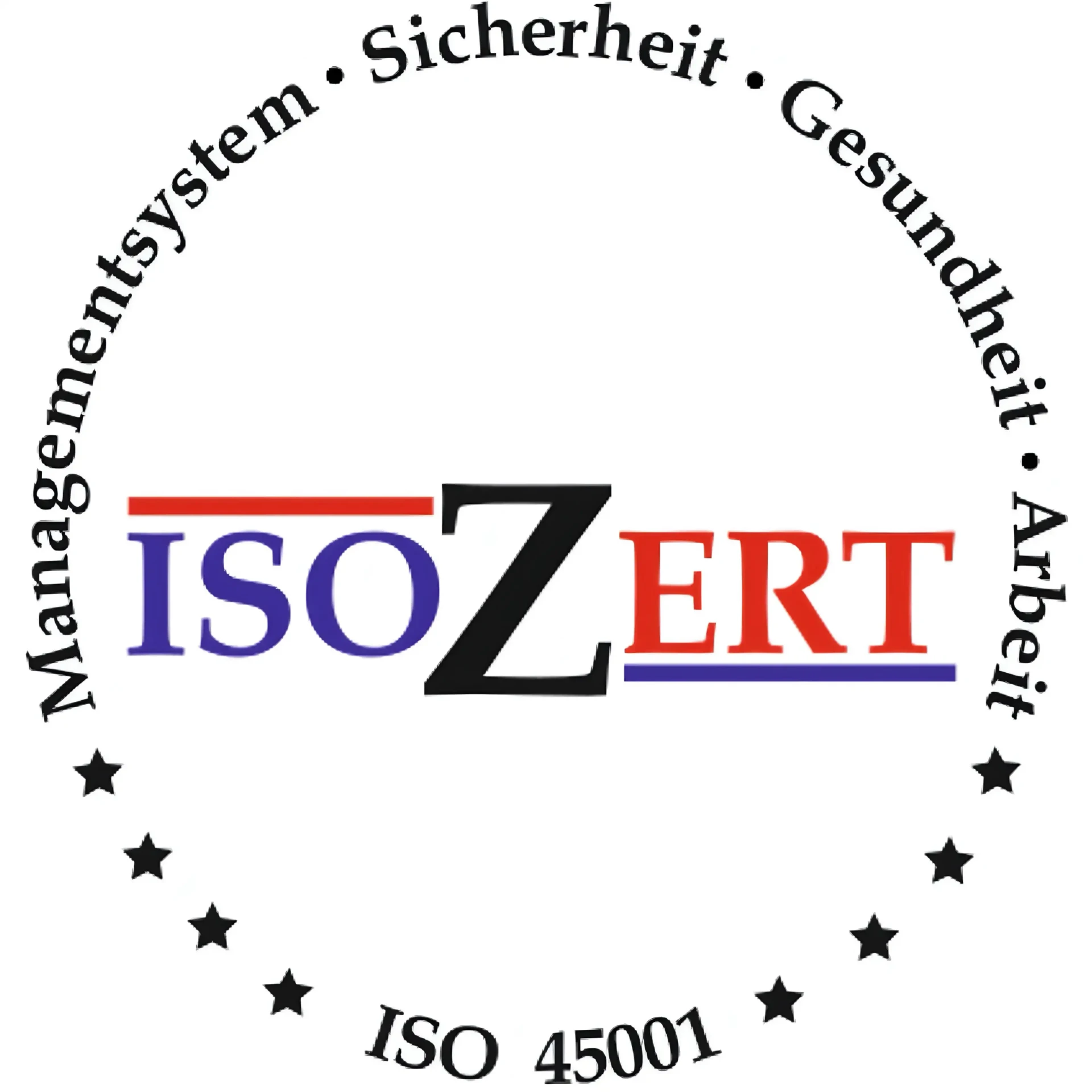 ISOZert ISO 45001 Zertifikat - Managementsystem für Gesundheit und Sicherheit am Arbeitsplatz